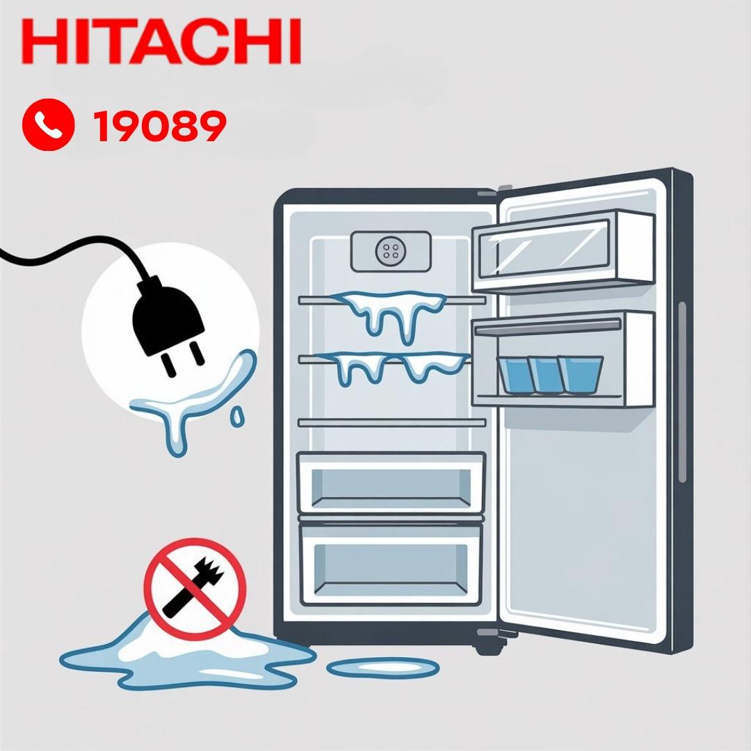 إزالة الثلج المتراكم في ثلاجة هيتاشي