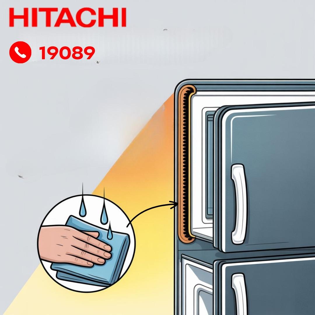 فحص جلدة باب ثلاجة هيتاشي